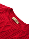 COMOBOCA 100% Cashmere Women's Cable Round Neck Knit Sweater