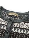 COMOBOCA 100% Cashmere Women's Fair Isle Knit Cardigan
