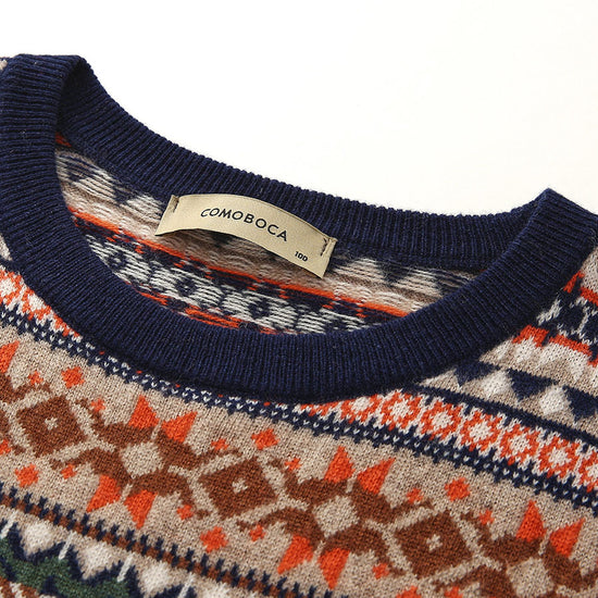 COMOBOCA 100% Wool Women's Fair Isle Knit Vest