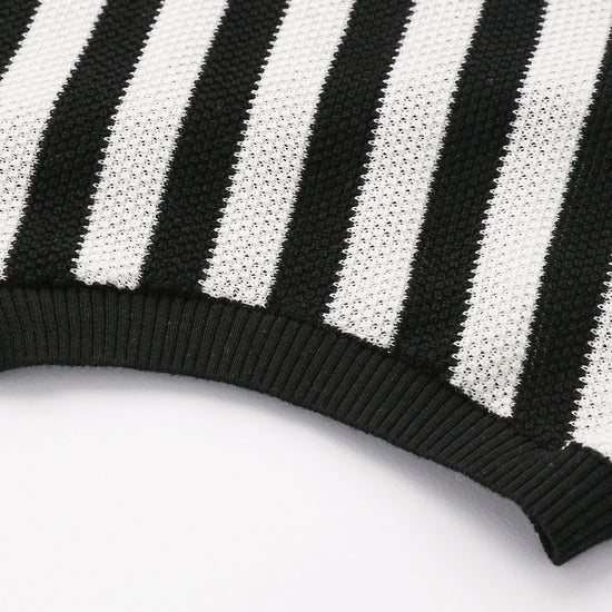 COMOBOCA Women's Striped Polo Knit T-Shirt