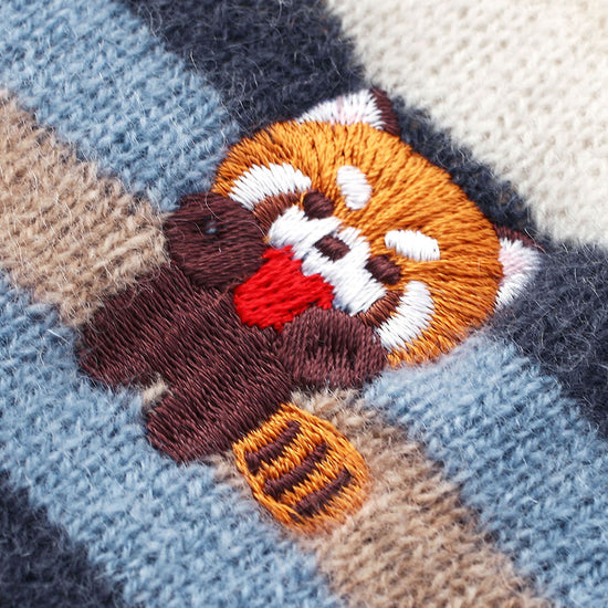 COMOBOCA 100% Cashmere Women's Striped Knit Sweater