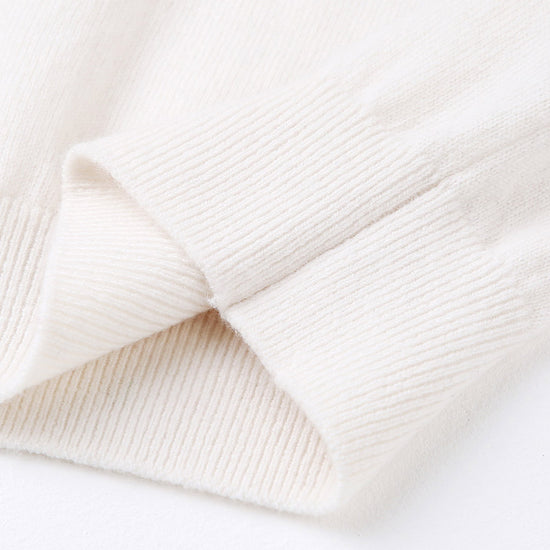 COMOBOCA 100% Wool Kids' Round Neck Color Block Sweater