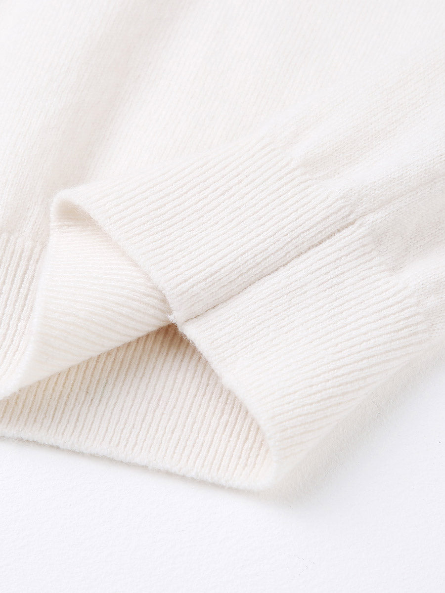 COMOBOCA 100% Wool Kids' Round Neck Color Block Sweater