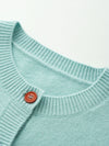 COMOBOCA 100% Wool Kids' Colorful Buttons Round Neck Cardigan