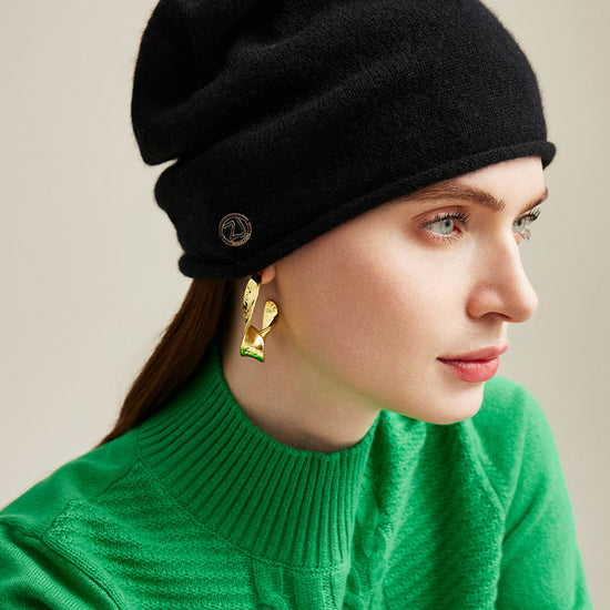 COMOBOCA 100% Cashmere Women's Slouchy Knit Beanie