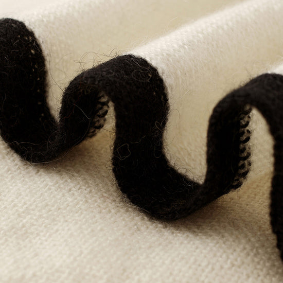 COMOBOCA 100% Cashmere Women's Striped Knit Scarf