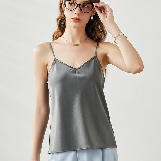 COMOBOCA Women's Silk V-Neck Adjustable Straps Camisole