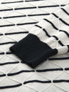 COMOBOCA 100% Cashmere Women's Striped Round Neck Knit Sweater