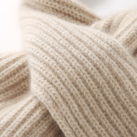 COMOBOCA 100% Cashmere Luxurious Ribbed Scarf