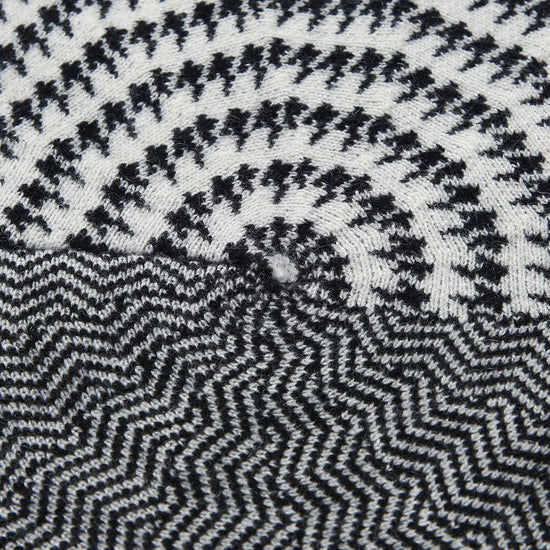 COMOBOCA 100% Cashmere Elegant Houndstooth Knit Beret