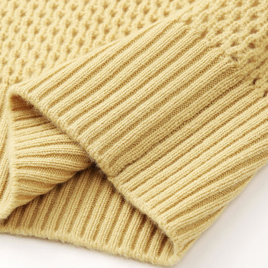 COMOBOCA 100% Wool Women's Embroidered Patch Knit Sweater