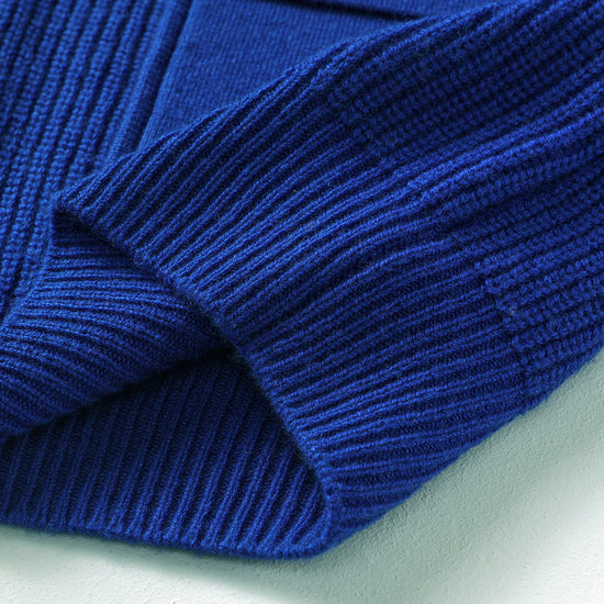 COMOBOCA 100% Wool Women's Knit Zipper Cardigan with Pockets