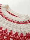 COMOBOCA 100% Wool Kids' Fair Isle Pattern Round Neck Sweater