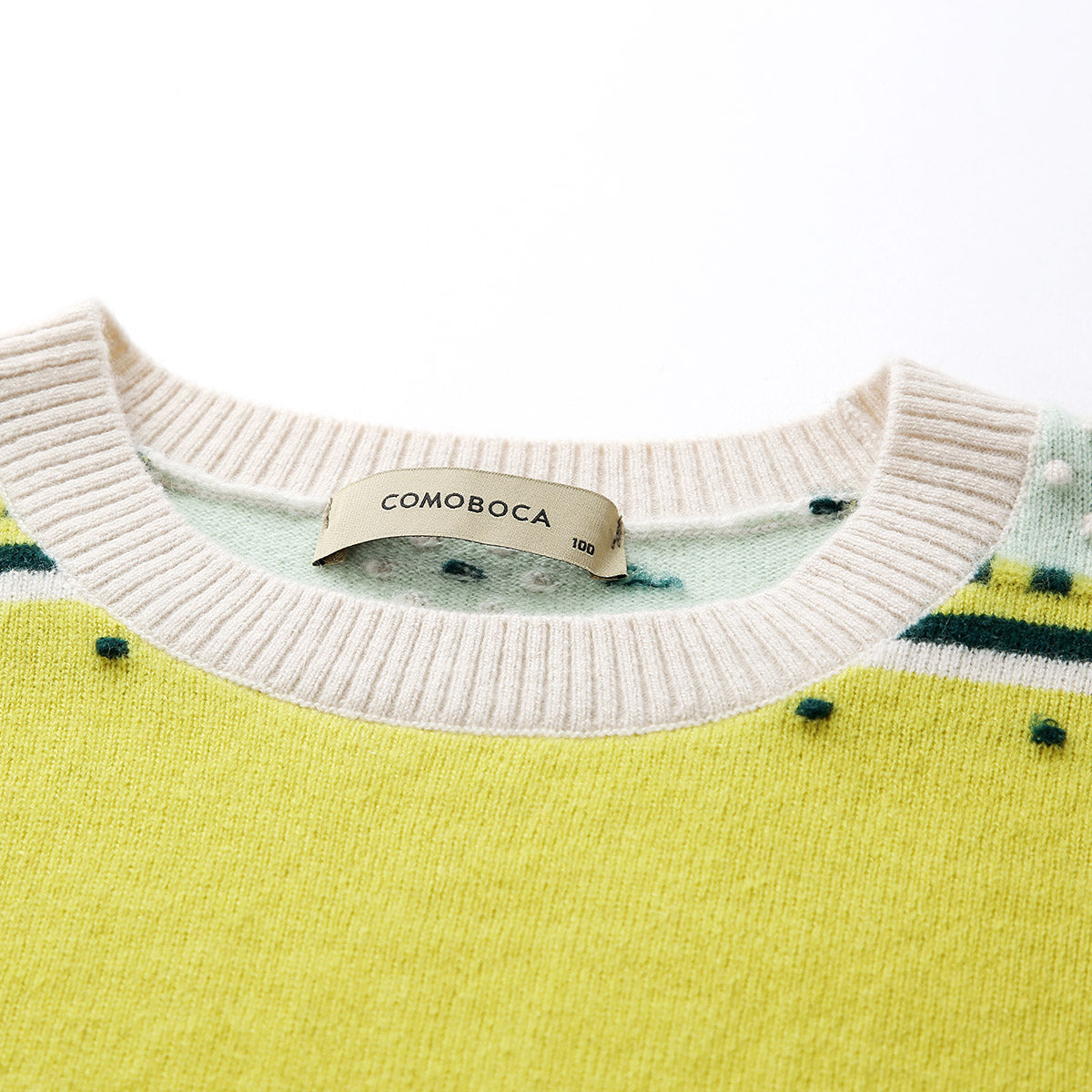 COMOBOCA 100% Cashmere Colorful Geometric Knit Vest