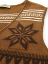 COMOBOCA 100% Wool Women's Vintage Fair Isle Knit Vest