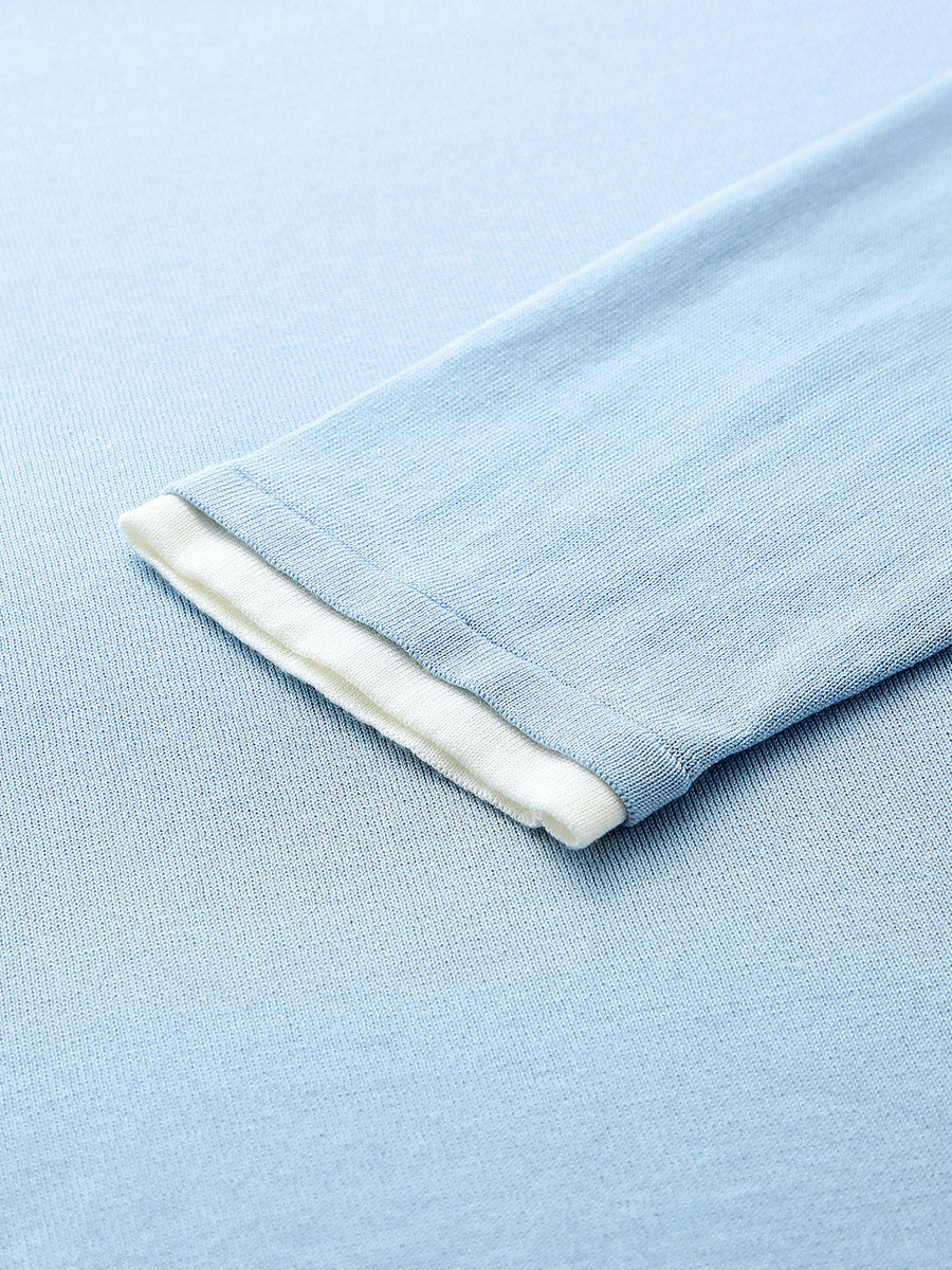 COMOBOCA Women's Layered Round Neck Knit Sweater