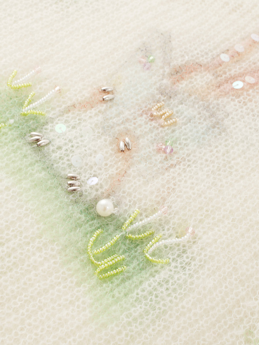 COMOBOCA Women's Bunny Printed Round Neck Sweater