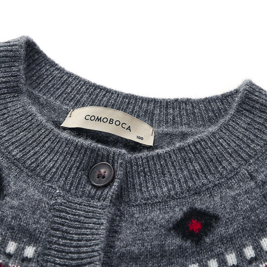 COMOBOCA 100% Cashmere Women's Fair Isle Button Down Cardigan