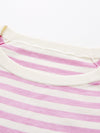 COMOBOCA Women's Striped Embroidered Pocket Knit T-Shirt