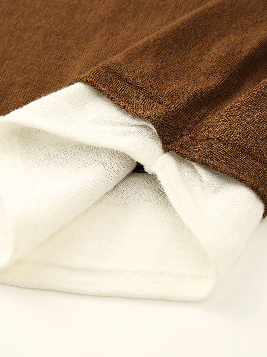 COMOBOCA 100% Wool Chic Layered Look Sweater for Women