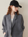 COMOBOCA 100% Wool Women's Loose Knit Blazer Coat