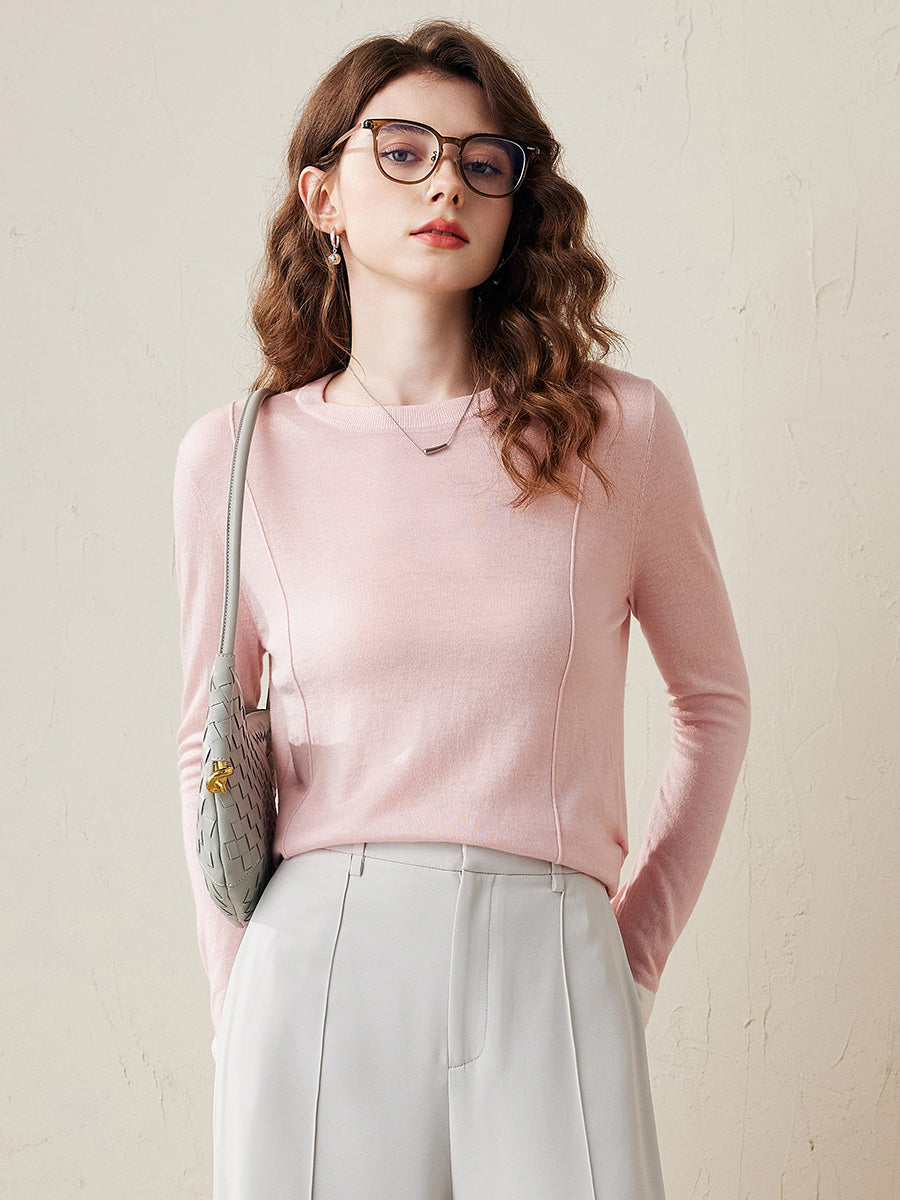 COMOBOCA Women's Essential Color-Blocked Knit Sweater