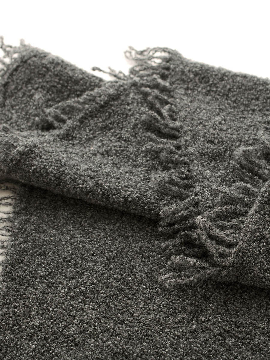 COMOBOCA Women's Fringed Triangle Knit Scarf