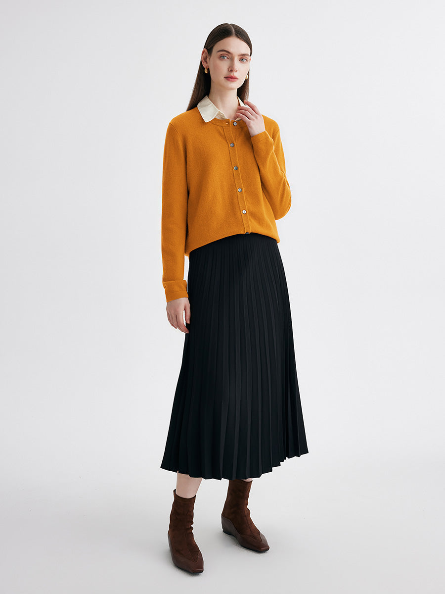 COMOBOCA 100% Cashmere Women's Button-Up Cardigan