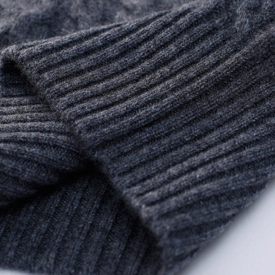 COMOBOCA 100% Cashmere Women's Cable Knit Color Block Sweater