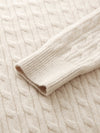 COMOBOCA 100% Cashmere Women's Cable Round Neck Knit Sweater