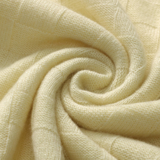 COMOBOCA 100% Cashmere Fringe Solid Color Shawl Scarf