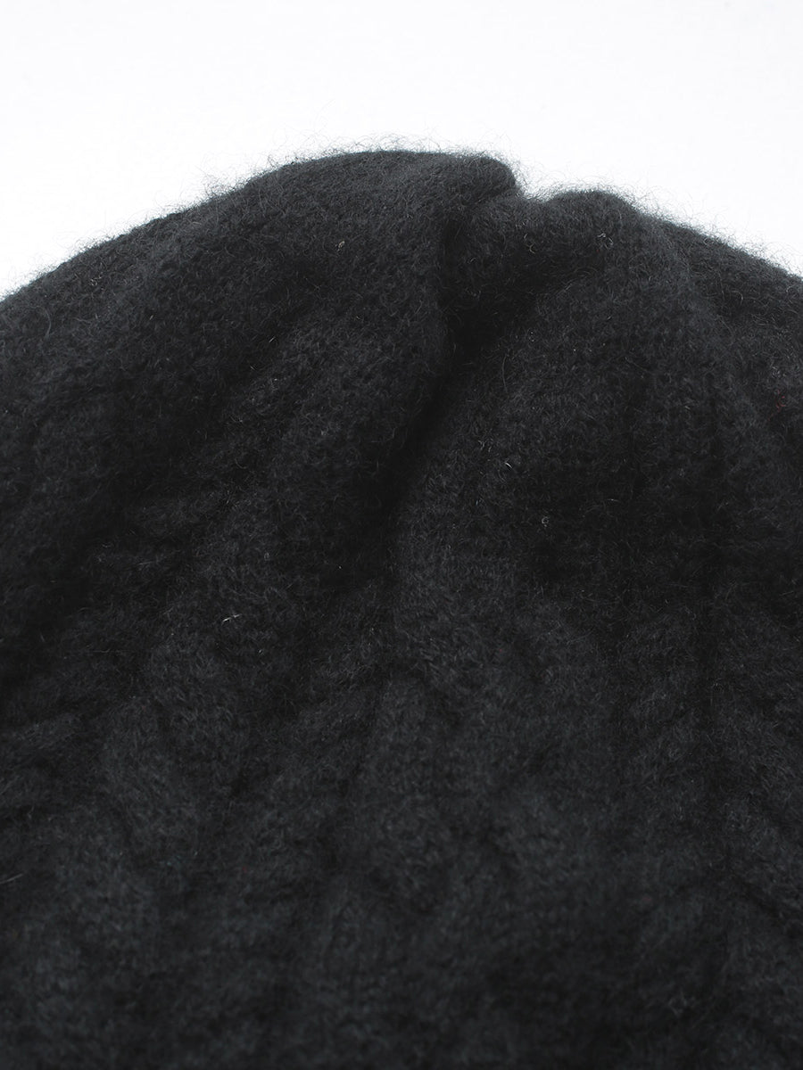 COMOBOCA 100% Cashmere Cable Slouchy Beanie
