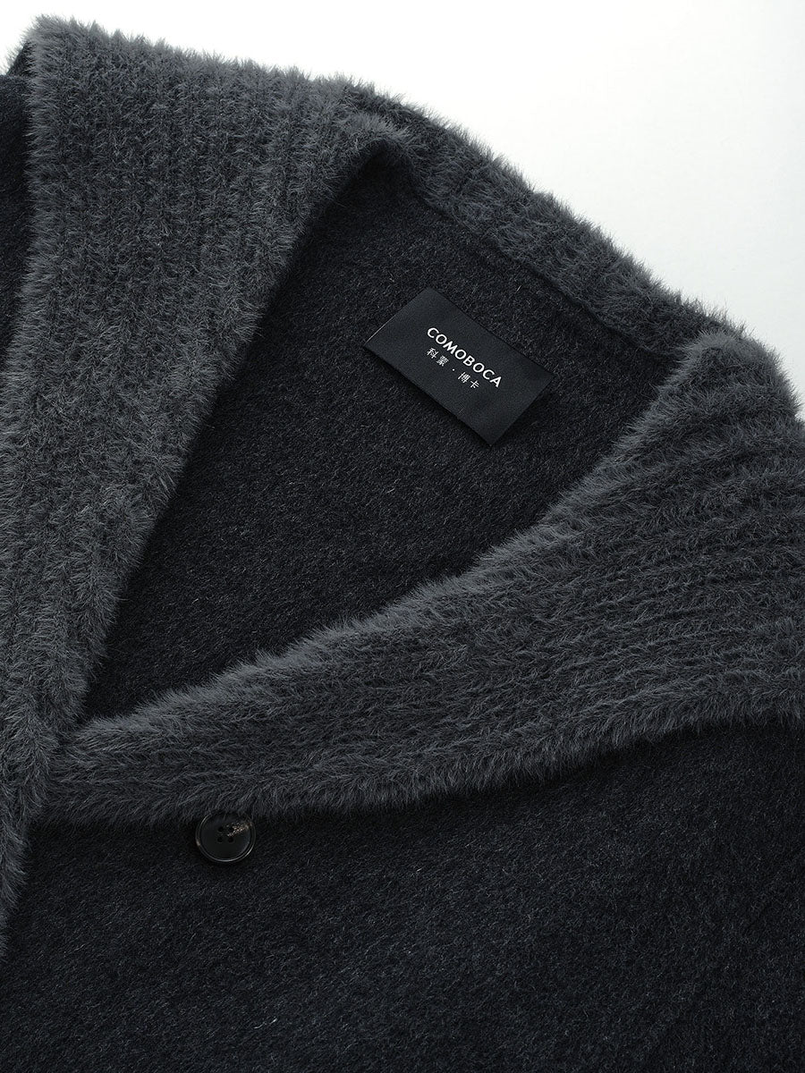 COMOBOCA Women's Fuzzy Sailor Collar Button Front Coat