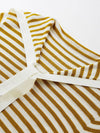 COMOBOCA Women's Striped Sailor Collar Tie Front Knit Sweater