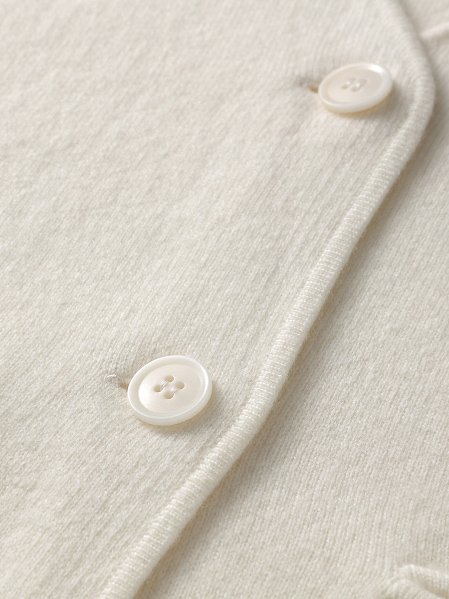 COMOBOCA 100% Wool Elegant Sleeveless Button-Up Vest