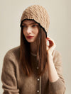 COMOBOCA 100% Cashmere Women's Cable Knit Beanie