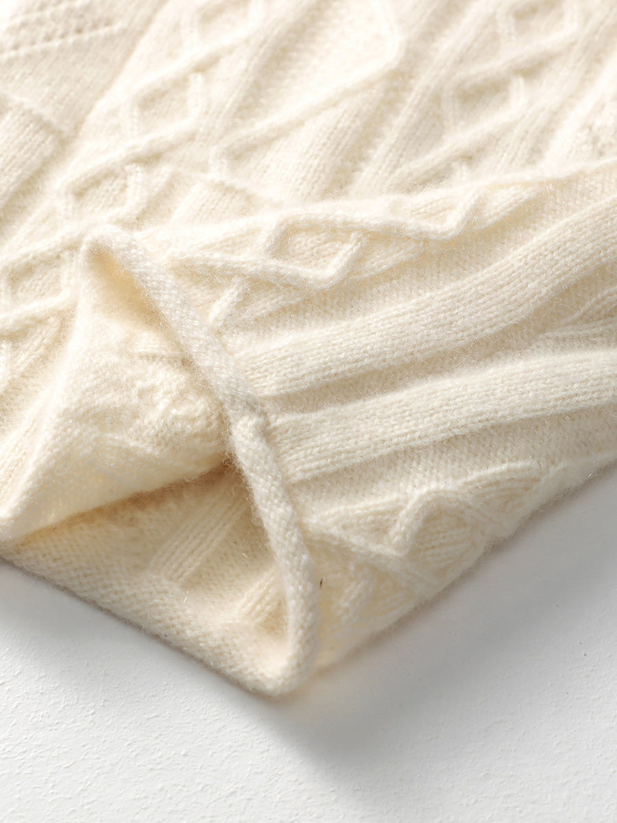 COMOBOCA 100% Cashmere Women's Knit Zip Up Cardigan Sweater