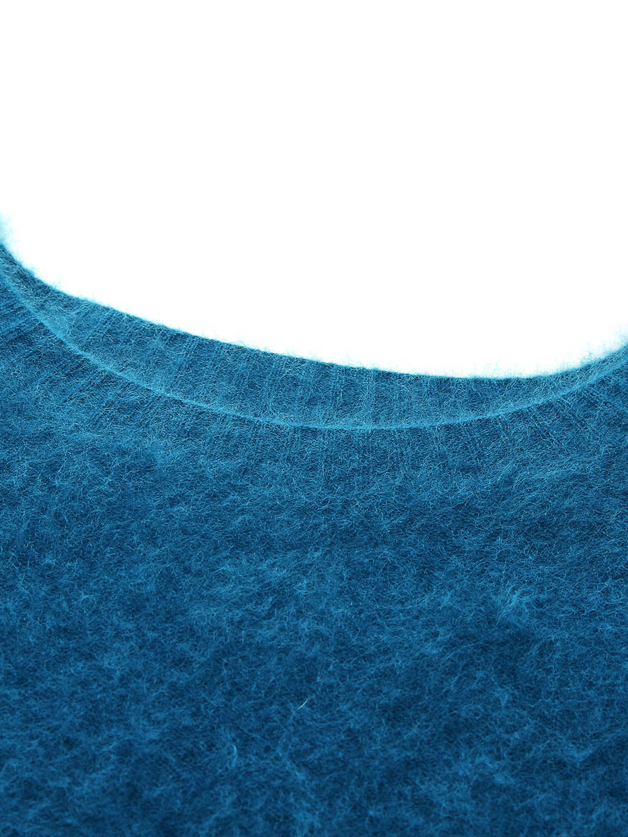 COMOBOCA Women's Wool Seamless Brushed Half Sleeve Knit Sweater