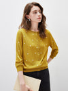 COMOBOCA Women's Lyocell Polka Dot Knit Cardigan