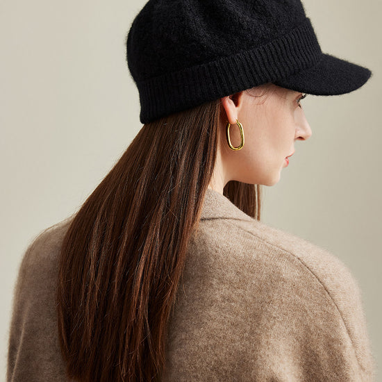 COMOBOCA 100% Cashmere Women's Knit Newsboy Cap