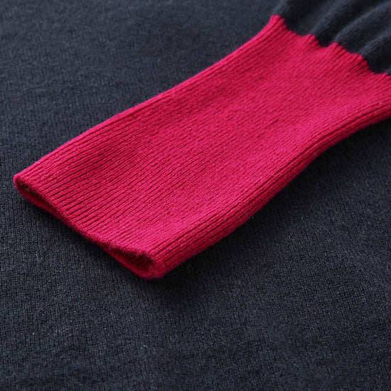 COMOBOCA 100% Cashmere Women's Button Down Contrast Cuff Knit Sweater