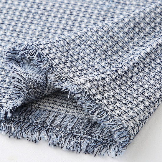 COMOBOCA Women's Cotton Silk Frayed Edge Button-Up Blouse