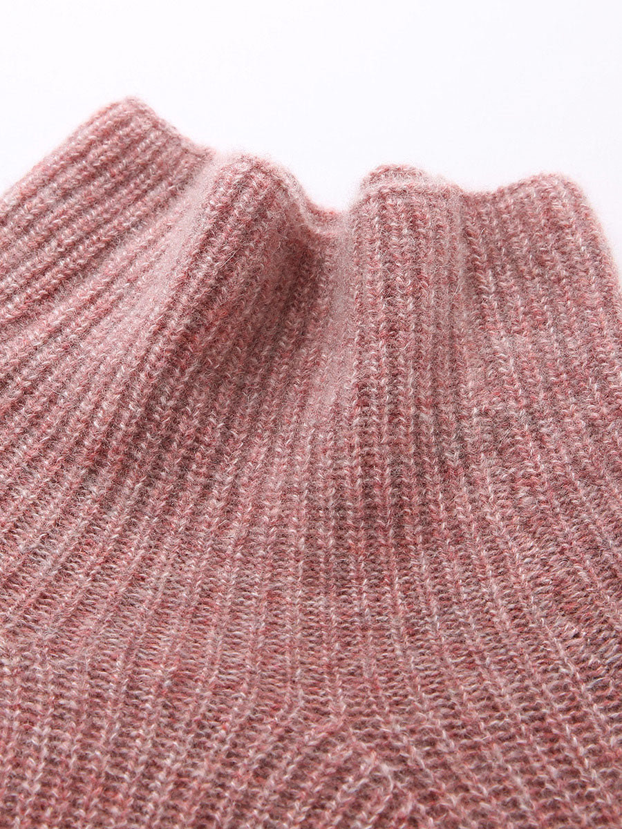 COMOBOCA 100% Cashmere Women's Ribbed Turtleneck Sweater