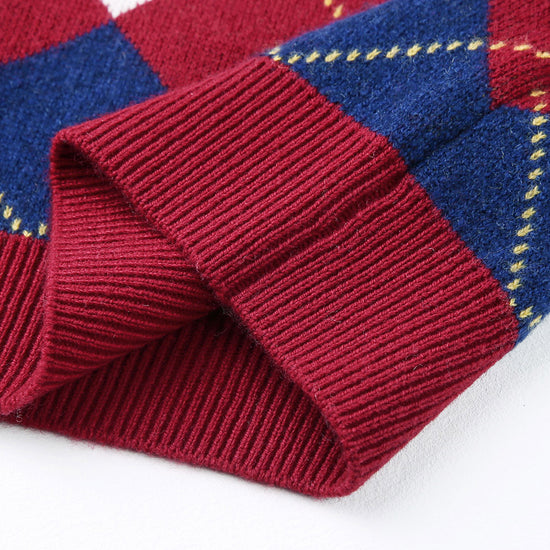 COMOBOCA 100% Wool Kids' Ribbed Round Neck Sweater