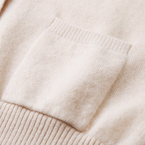 COMOBOCA 100% Cashmere Women's Puff Sleeve Knit Cardigan