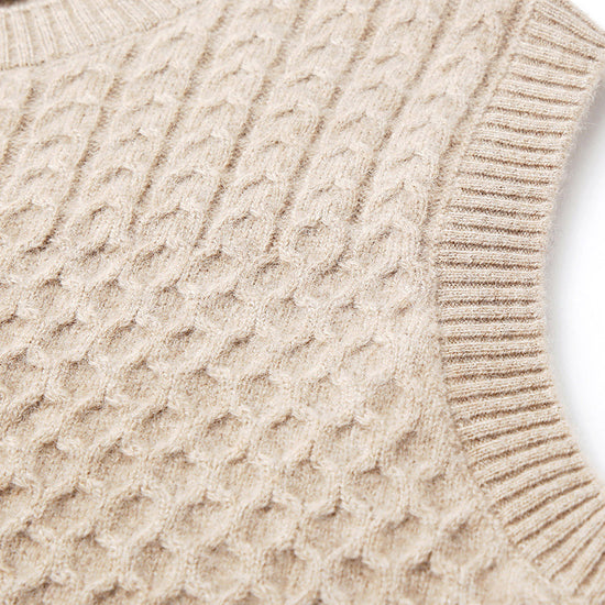 COMOBOCA 100% Cashmere Women's Knitted Sleeveless Sweater Vest