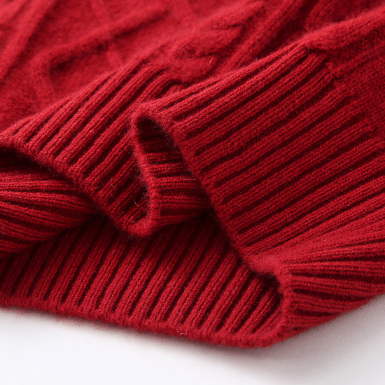 COMOBOCA 100% Cashmere Women's Cozy Reindeer Fair Isle Knit Sweater