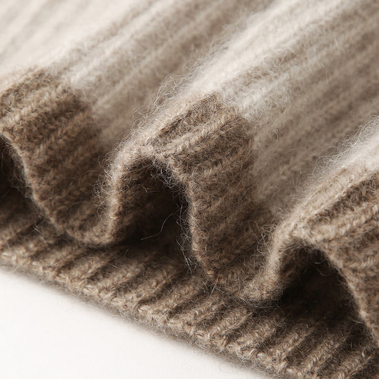 COMOBOCA 100% Cashmere Women's Ribbed Cozy Reversible Knit Hood