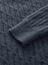 COMOBOCA 100% Cashmere Women's Cable Knit Polo Neck Sweater