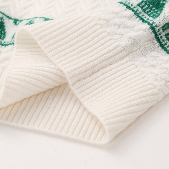 COMOBOCA 100% Wool Kids' Nordic Snowflake Knit Sweater